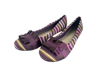 Fergalicious Ballerinas. Lila Slip on Vintage Schuhe. Nie getragen. Damengröße 8B.