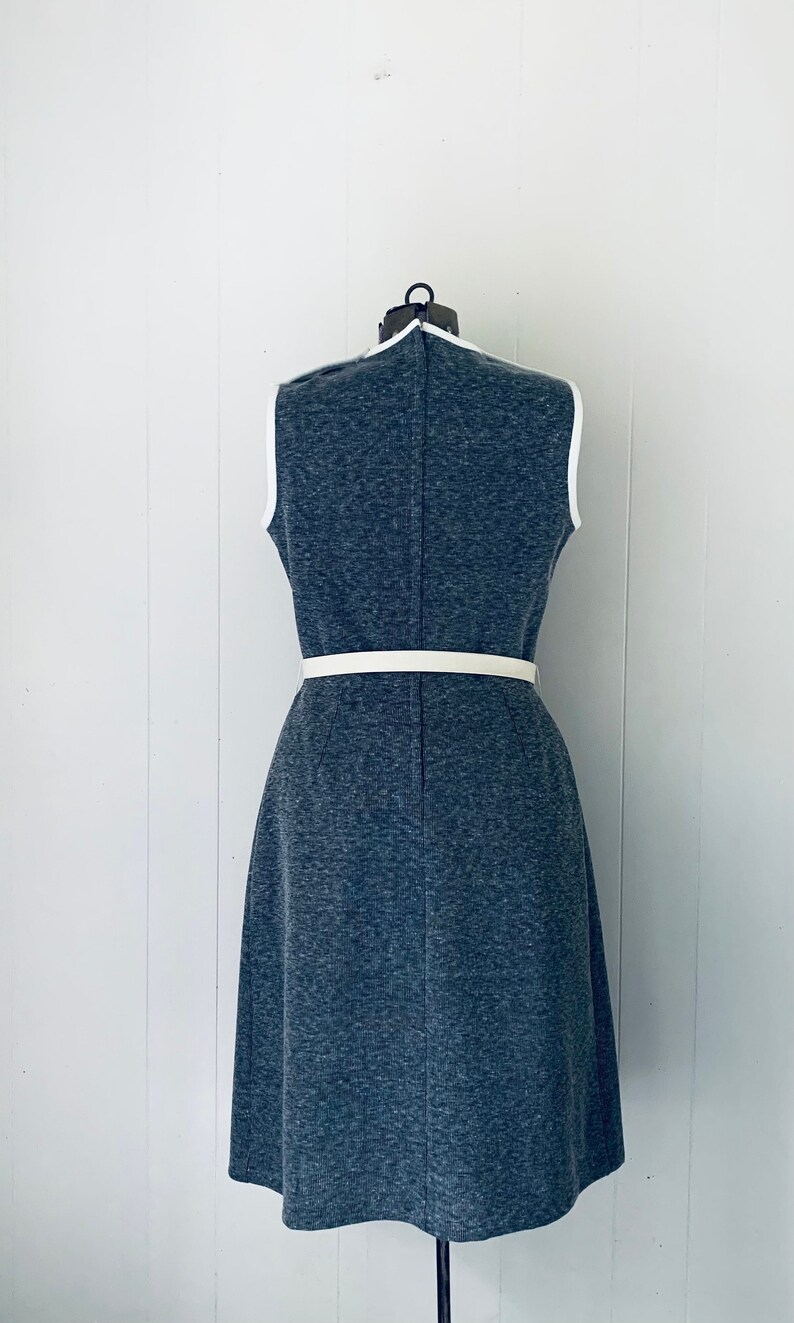 Textured 1960s Dress. Gray and White Butte Vintage. image 3