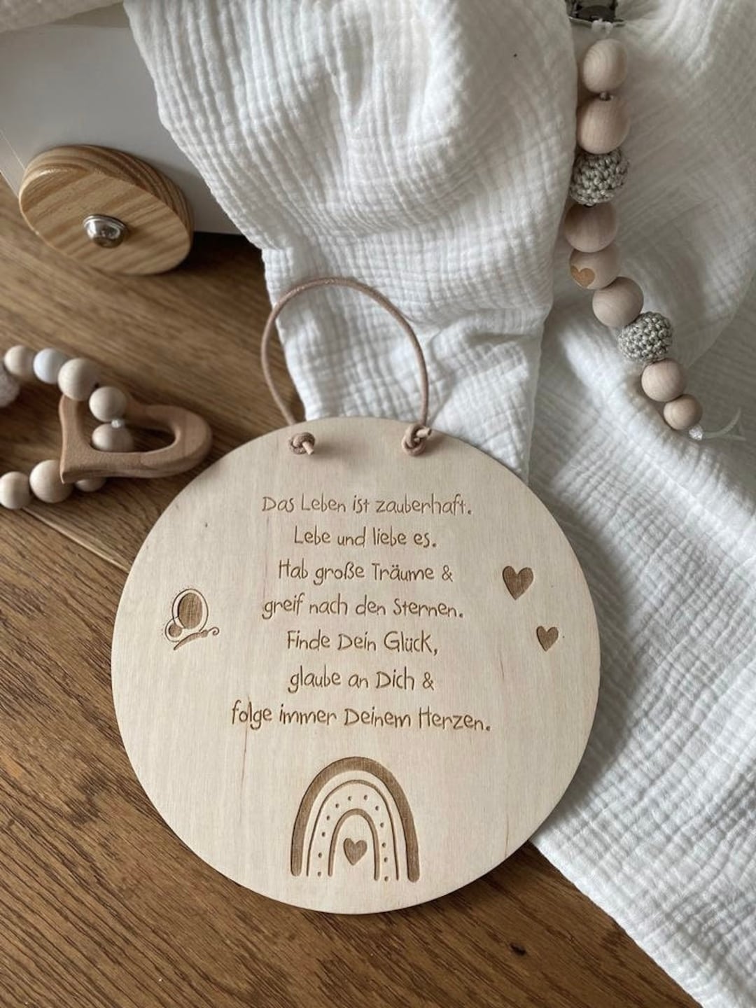 Schild aus Naturholz das Leben ist zauberhaft Etsy.de