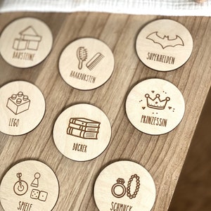 Wooden labels for toy box IKEA Trofast image 3