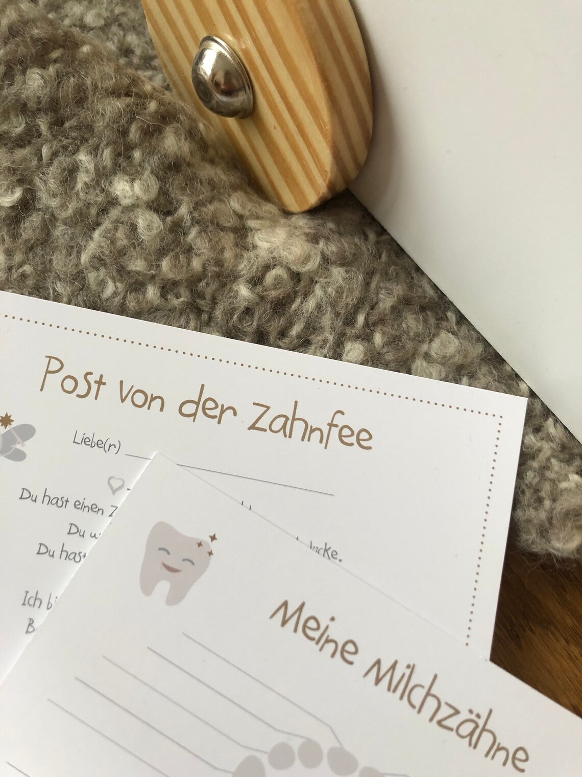YceLon Zahnfee Geschenkset - Perlenarmband & Karte Für Milchzahn Überraschung