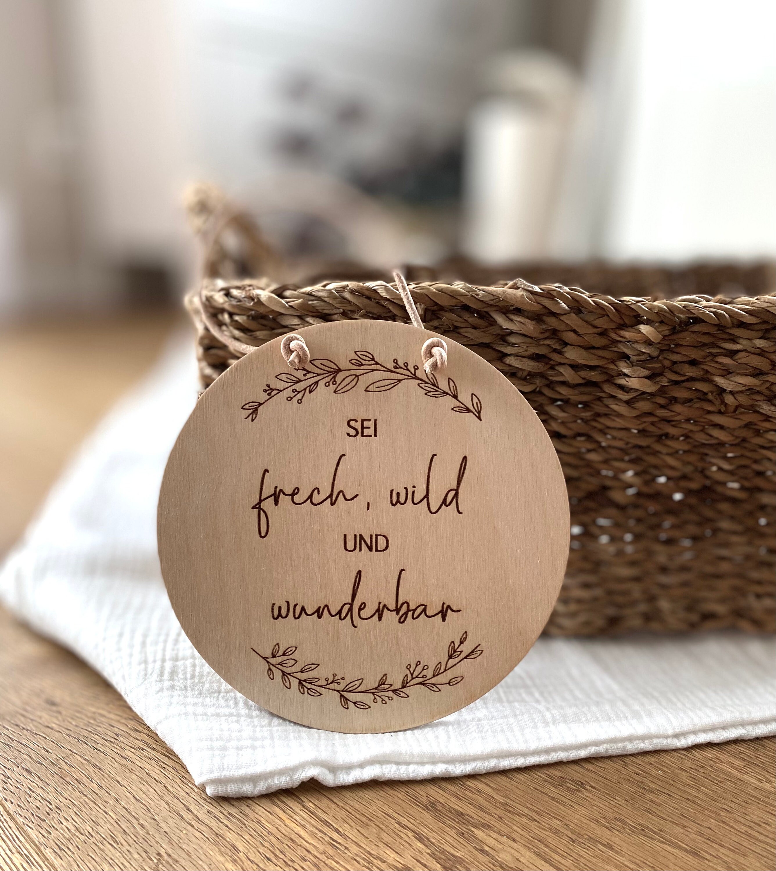 Schild mit Spruch Holzscheibe Sei frech wild & wunderbar Etsy