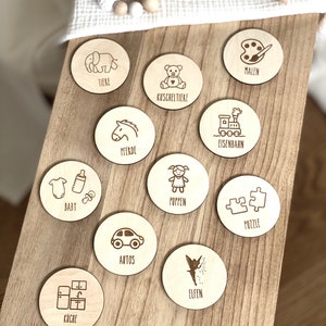 Étiquettes en bois pour coffre à jouets IKEA Trofast