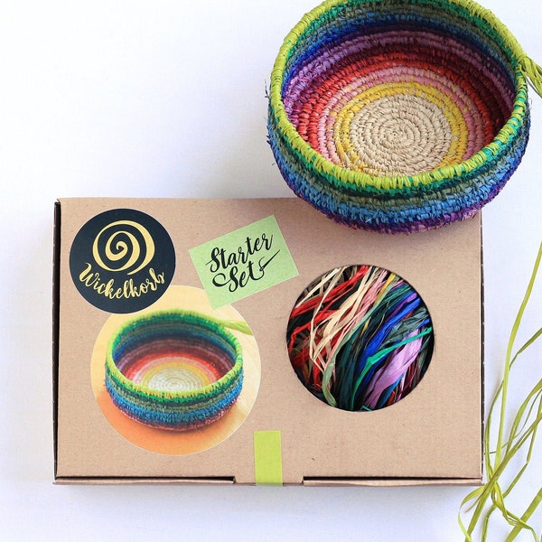 Coil Basket Kit (Rainbow) | DIY Basket Weaving Kit | Raffia Basket | DIY Craft Kit | Rainbow Coil Basket | DIY Kit | Wickelkorb Easter craft