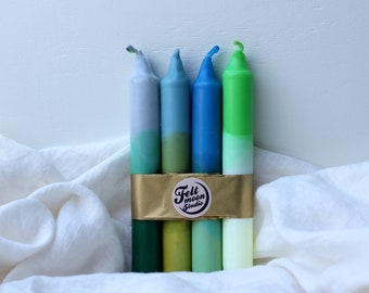 Dip-dye Candles | Candles 4 Set | Table Candles | Artisan Candles | Colourful Candles | Hand-dipped candles