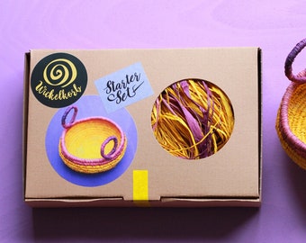 Coil Basket Kit (Sunrise) | DIY Basket Weaving Kit | Raffia Basket | Craft Kit | Handmade Coil Basket Kit | DIY Kit | Wickelkorb