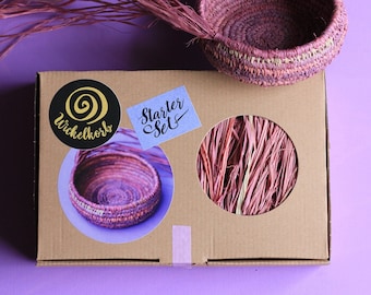 Coil Basket Kit (Lilac) | DIY Basket Weaving Kit | Raffia Basket | Craft Kit | Handmade Coil Basket Kit | DIY Kit | Wickelkorb