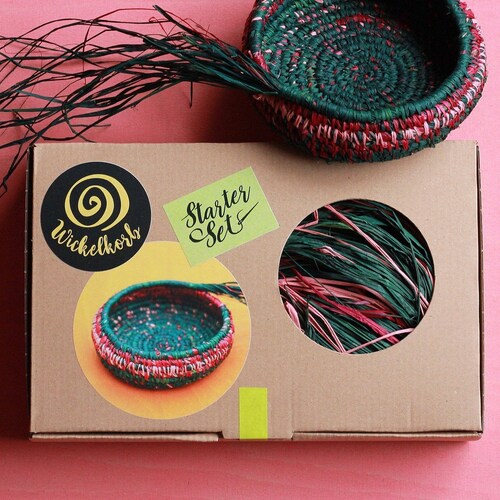 Coil Basket Kit rainbow DIY Basket Weaving Kit Raffia Etsy