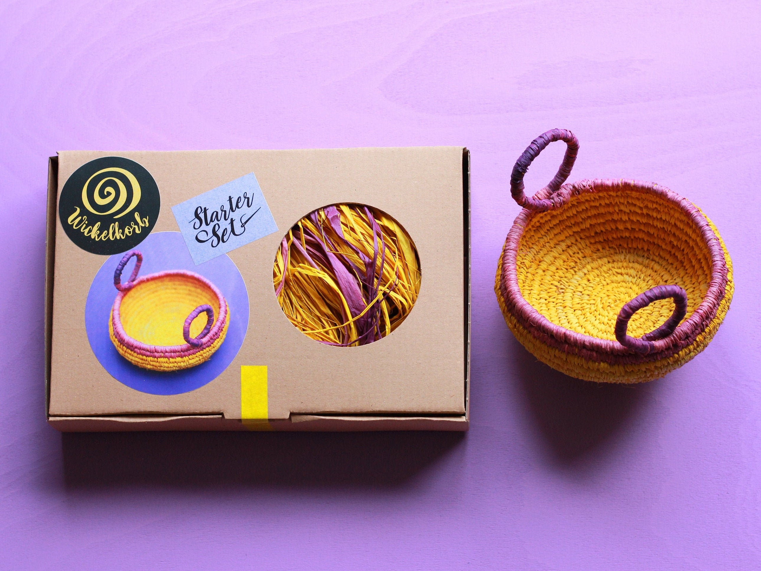 Coil Basket Kit sunrise DIY Basket Weaving Kit Raffia Etsy