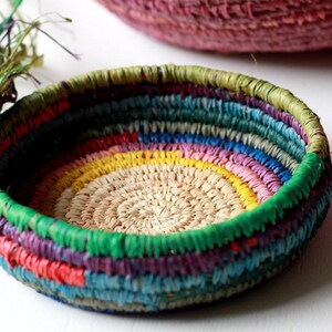 Coil Basket Kit Rainbow DIY Basket Weaving Kit Raffia Basket DIY Craft Kit Rainbow Coil Basket DIY Kit Wickelkorb Easter craft image 6