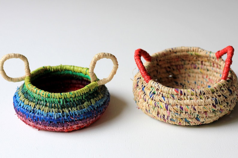 Coil Basket Kit Rainbow DIY Basket Weaving Kit Raffia Basket DIY Craft Kit Rainbow Coil Basket DIY Kit Wickelkorb Easter craft image 5