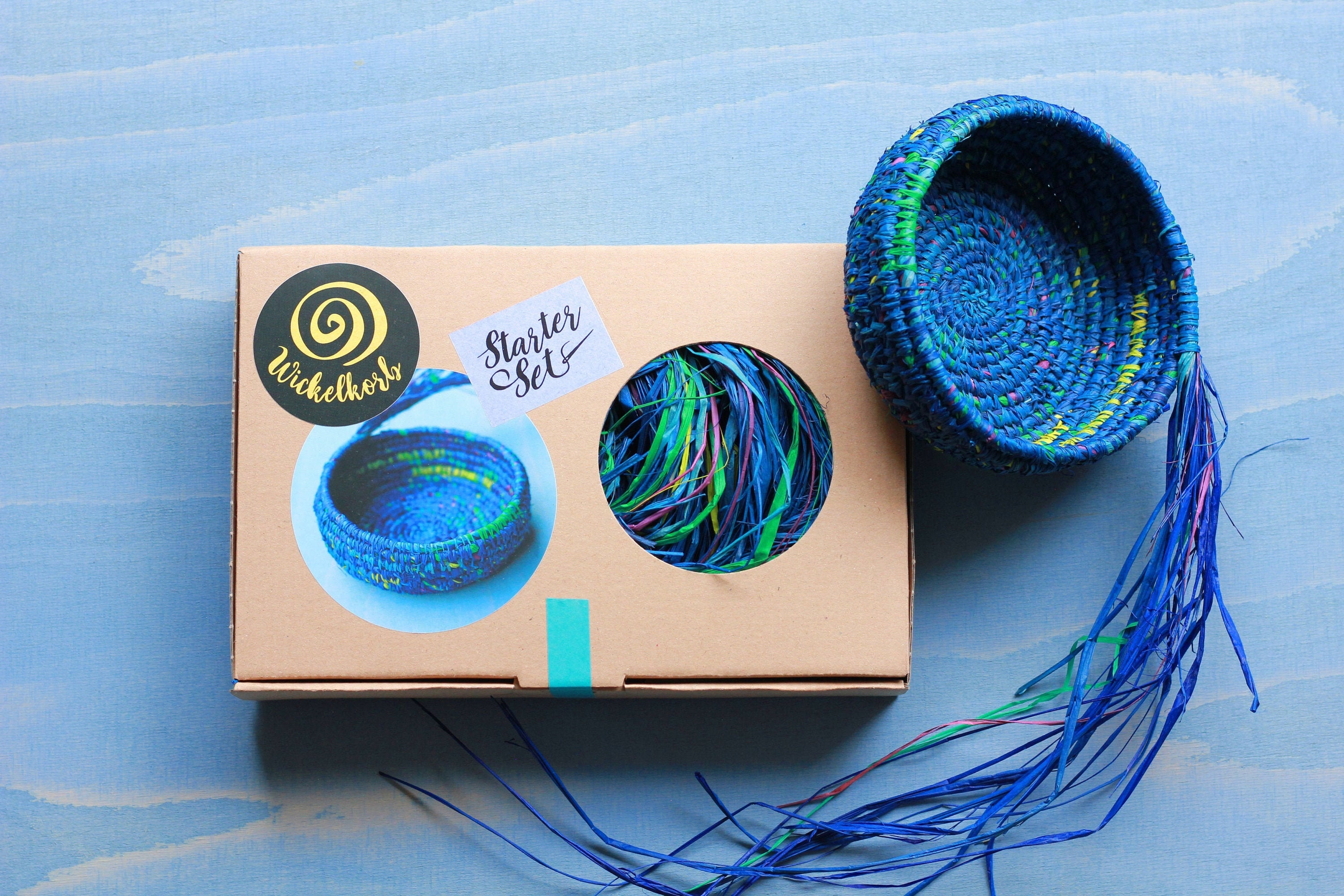  DIY Basket Weaving Kit Wickelkorb Handmade Coil Basket Kit Coral Reef