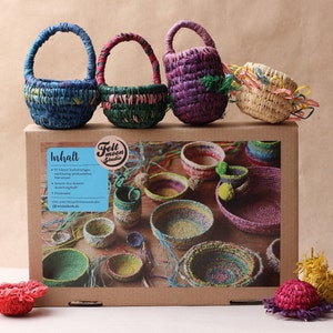 Coil Basket Kit Rainbow DIY Basket Weaving Kit Raffia Basket DIY Craft Kit Rainbow Coil Basket DIY Kit Wickelkorb Easter craft image 8