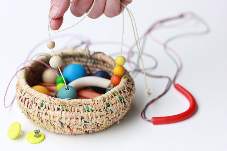 Coil Basket Kit Confetti DIY Basket Weaving Kit Raffia Basket DIY Craft Kit Coil Basket Kit Wickelkorb Easter Basket Present image 6