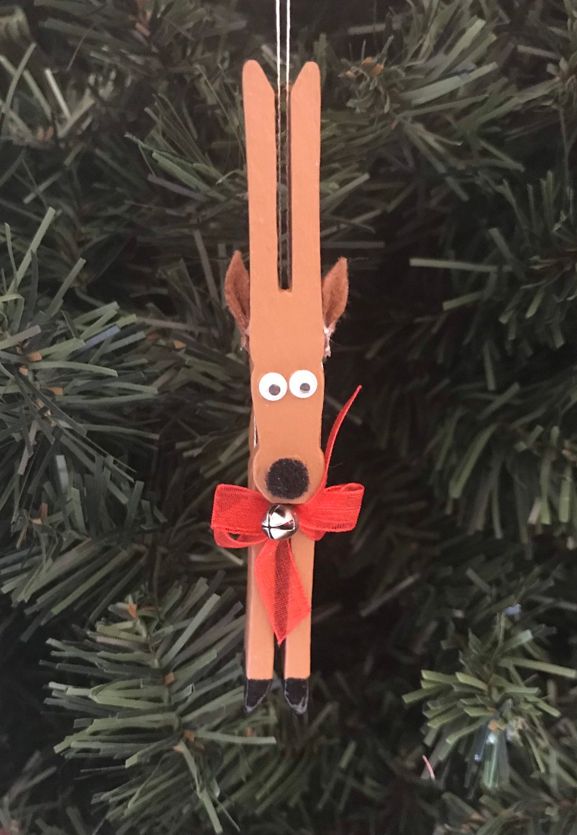 Clothespin Reindeer Ornament Etsy