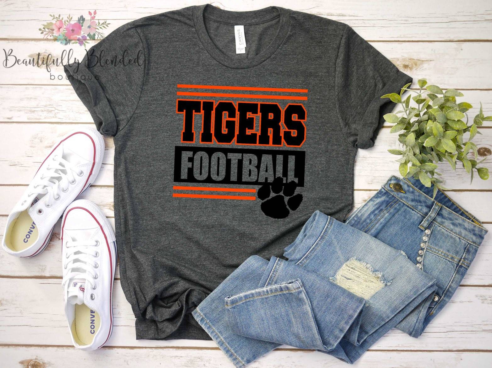 Tiger Football Tee Etsy