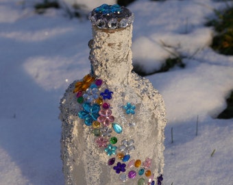 Glitter in the snow - decoration bottle in white bottle