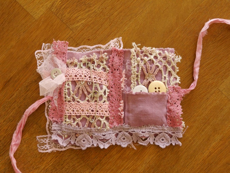 Small sewing case nostalgic in old pink/violet image 4