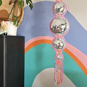 5 Tier Disco Spinner, 24642 - Custom Macrame - Disco Hanger, Disco Decor, Disco Macrame