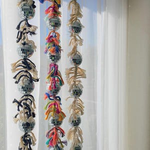 Disco Suncatcher - Vertical Garland - Macrame Garland -
