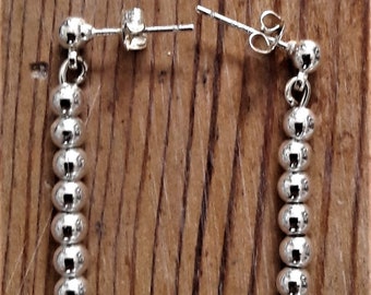Earrings nails and silver beads 925