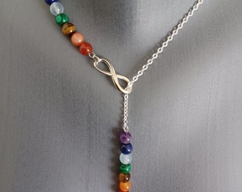 2 PCS Handmade Tree Of Life Necklace – 7 Chakra Gemstone & Owl Heart Pendant – Adjustable Length For Women