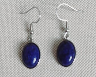Natuurlijke lapis lazuli stenen oorbellen