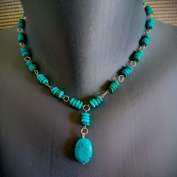 Collier perles naturelles turquoises