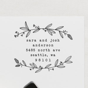 Floral Greenery Address Stamp Scandinavian Home Address Gift Greenery Wreath Address Stamp Custom Return Address Stamp WREATH SERIES