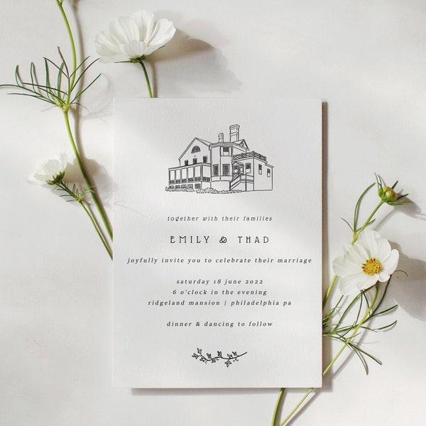 Hand Drawn Custom Invitation - Etsy