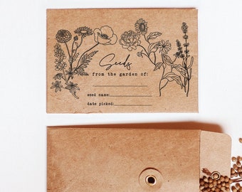 Flower Seed Packet Stamp, Fill in the Blank Seed Packet, Seed Labeling Stamp, From the Garden Of, Vintage Seed Packet, Floral Seed Packet