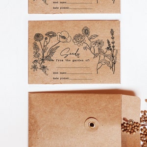 Flower Seed Packet Stamp, Fill in the Blank Seed Packet, Seed Labeling Stamp, From the Garden Of, Vintage Seed Packet, Floral Seed Packet image 1