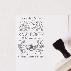 Custom Honey Label Stamp | Raw Honey Labels Stamp | Honey Labels For Jars | Local Honey Labels | Honey Stamp | Backyard Bees Beehive