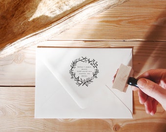 Floral Greenery Address Stamp Scandinavian Home Address Gift Greenery Wreath Address Stamp Custom Return Address Stamp WREATH SERIES