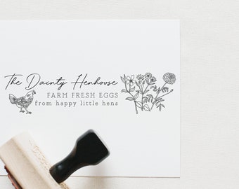 Custom Egg Stamp | Fresh Eggs | Chicken Stamp | Egg Carton Label | Chicken Coop | Egg Labels | Organic Fresh Eggs | Backyard Chicken Coop