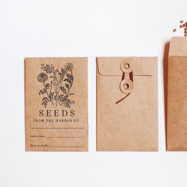Custom Seed Packet Stamp | Wildflower Seed Stamp | Seed Labeling Stamp | From the Garden Of | Seed Name | Date Picked | Vintage Seed Packet