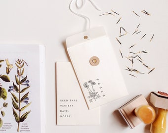 Seed Labels, Flower Seed Labeling, Stamp Set for Seed Envelopes, Labels for Saving Seeds, Seed Envelope Stamps, Labels for Gifting Seeds