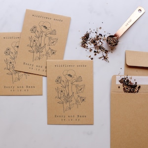 Wildflower Envelopes | Wildflower Wedding Favors, Printed Seed Envelopes, Custom Wedding Favor, Wildflower Seed Packets with Seeds