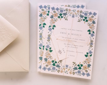 BEATRICE Invite | Wedding Invitation, Floral Wedding Invitation, Wildflower Wedding Invites, Scandinavian Florals, Flowers, Garden Wedding