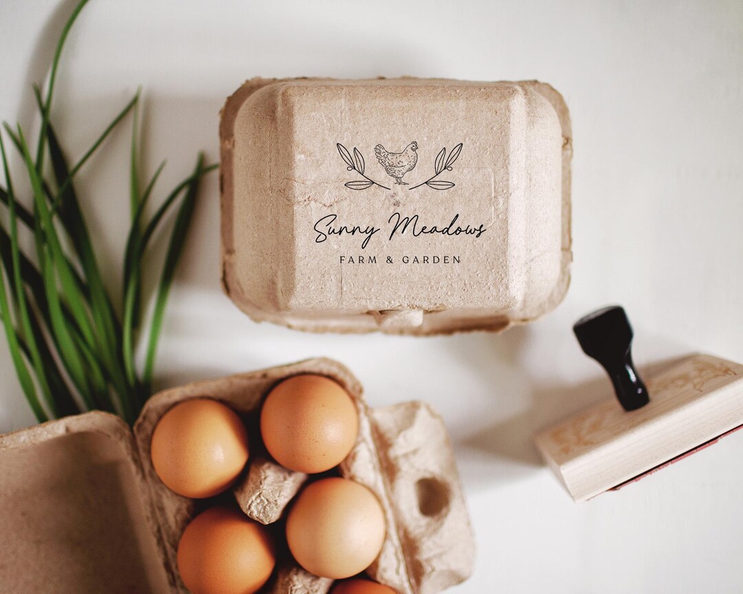 Chicken Stamp, Hen With Branches, Pre-made Farm Logo, Chicken and ...