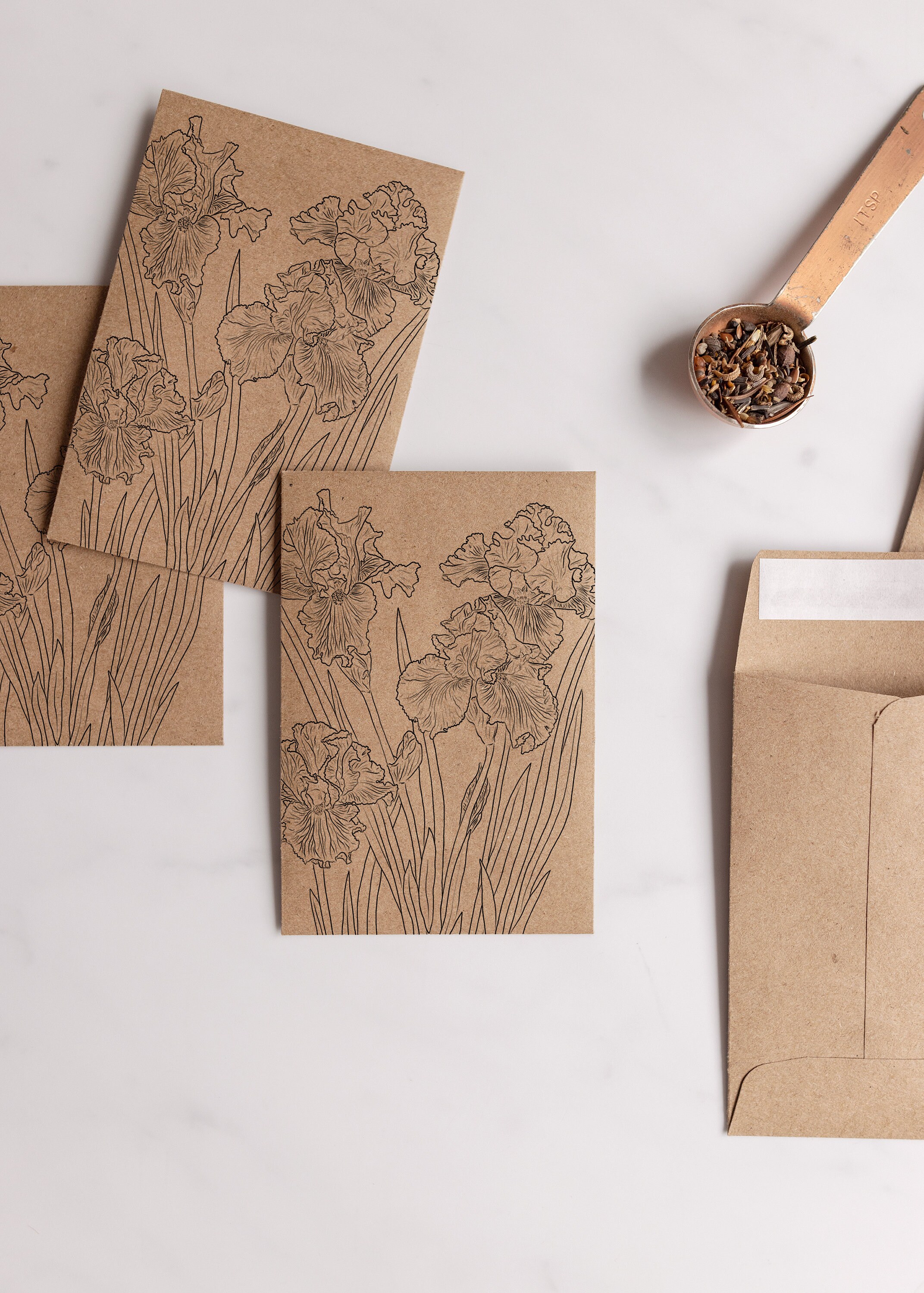Custom Seed Envelopes Floral Iris Envelopes Irises Printed Etsy