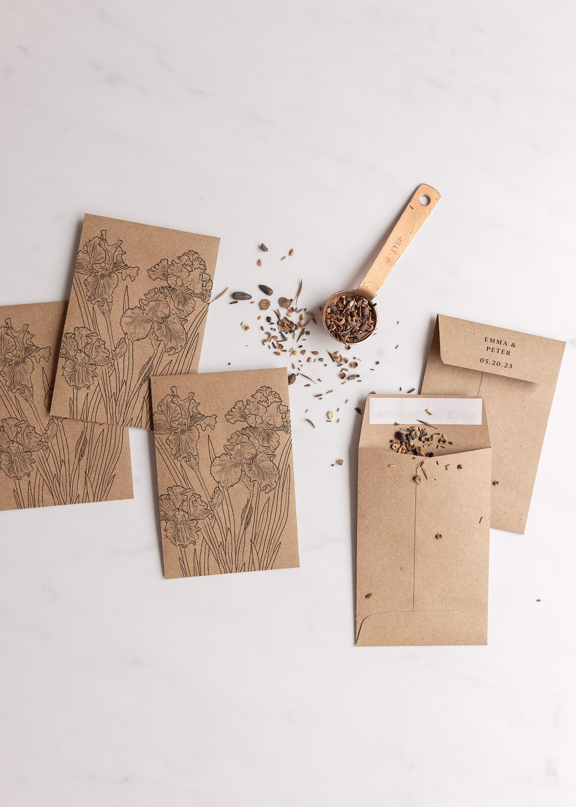 Custom Seed Envelopes Floral Iris Envelopes Irises Printed Etsy