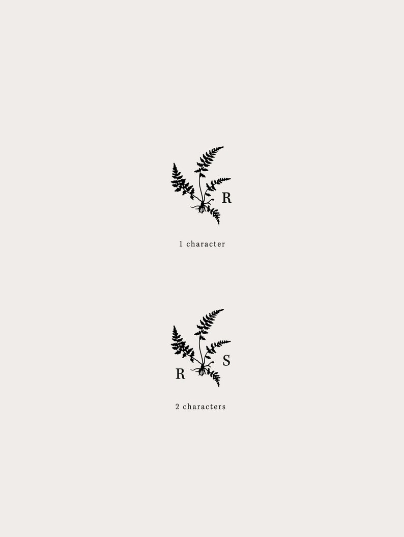 Fern Lettering R Embosses From BOTTOM, Monogram Fern Embosser, Fragile Fern, Envelope ...