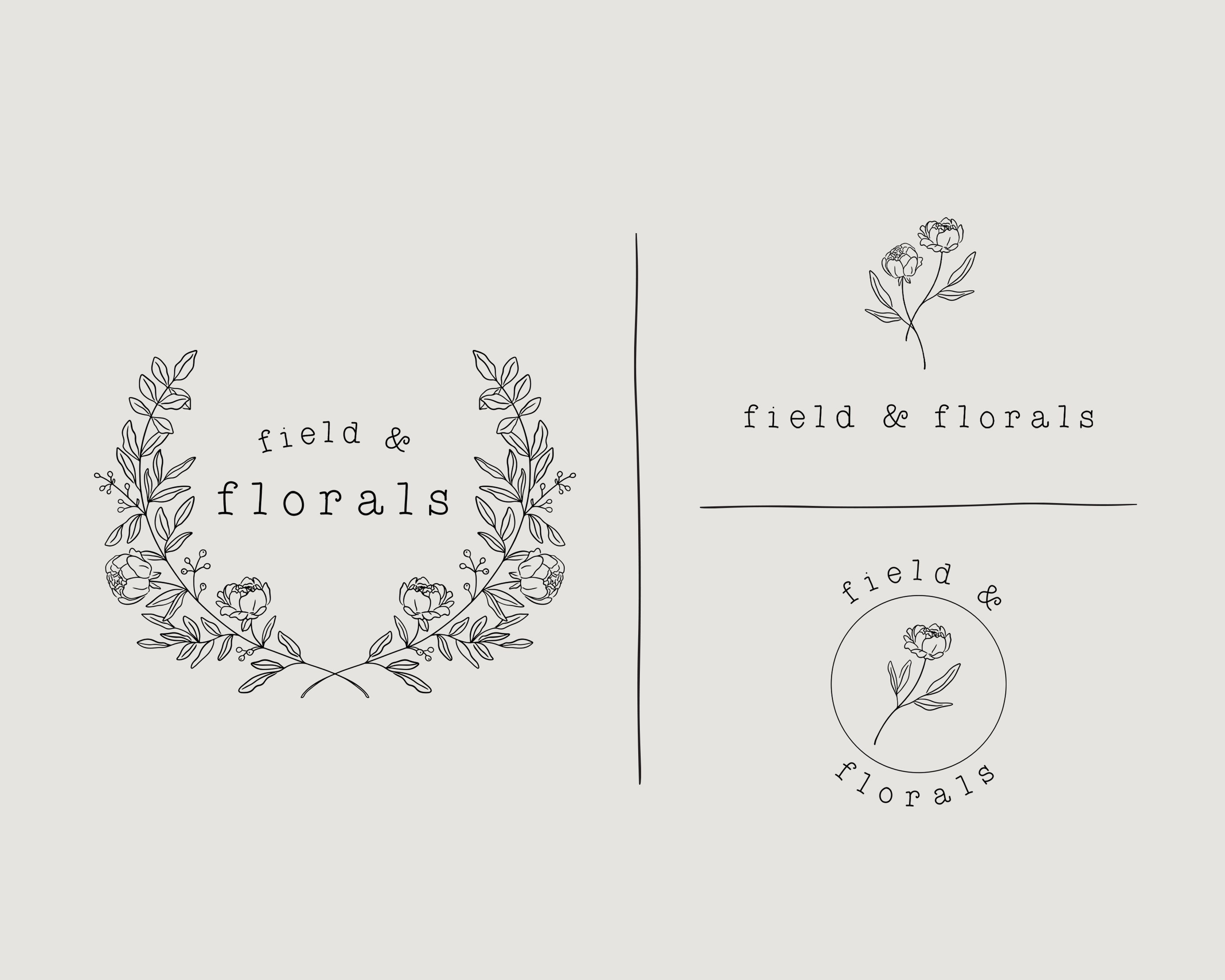 COTTAGE GARDEN II Peony Logo Floral Wreath Florist Logo - Etsy