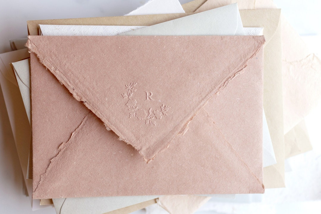 Monogram Floral Embosser Simple Envelope Embosser, Emboss Wedding