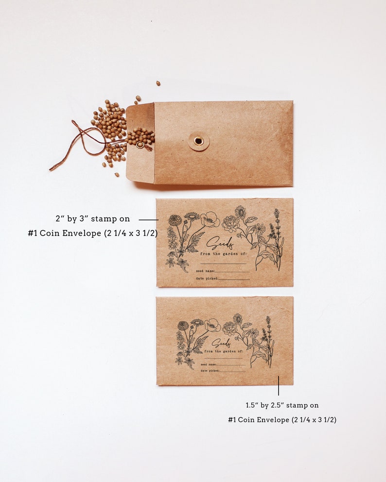 Flower Seed Packet Stamp, Fill in the Blank Seed Packet, Seed Labeling Stamp, From the Garden Of, Vintage Seed Packet, Floral Seed Packet image 2