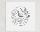 Custom Egg Stamp | Fresh Eggs | Chicken Stamp | Egg Carton Label | Chicken Coop | Egg Labels | Organic Fresh Eggs | Backyard Chicken Coop