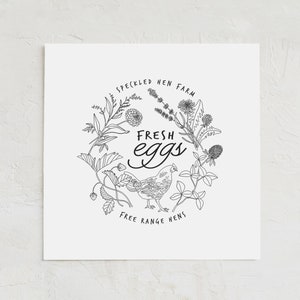 Custom Egg Stamp | Fresh Eggs | Chicken Stamp | Egg Carton Label | Chicken Coop | Egg Labels | Organic Fresh Eggs | Backyard Chicken Coop