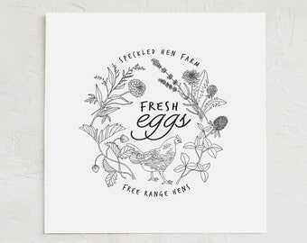 Custom Egg Stamp | Fresh Eggs | Chicken Stamp | Egg Carton Label | Chicken Coop | Egg Labels | Organic Fresh Eggs | Backyard Chicken Coop