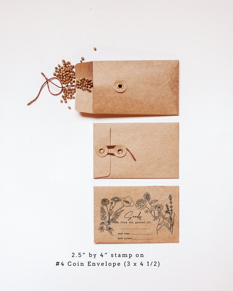 Flower Seed Packet Stamp, Fill in the Blank Seed Packet, Seed Labeling Stamp, From the Garden Of, Vintage Seed Packet, Floral Seed Packet image 3